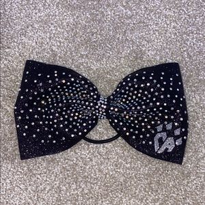 black sparkly cheer athletics bow